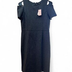 NWT Banana Republic Black One-Shoulder Cold-Shoulder Sheath Dress